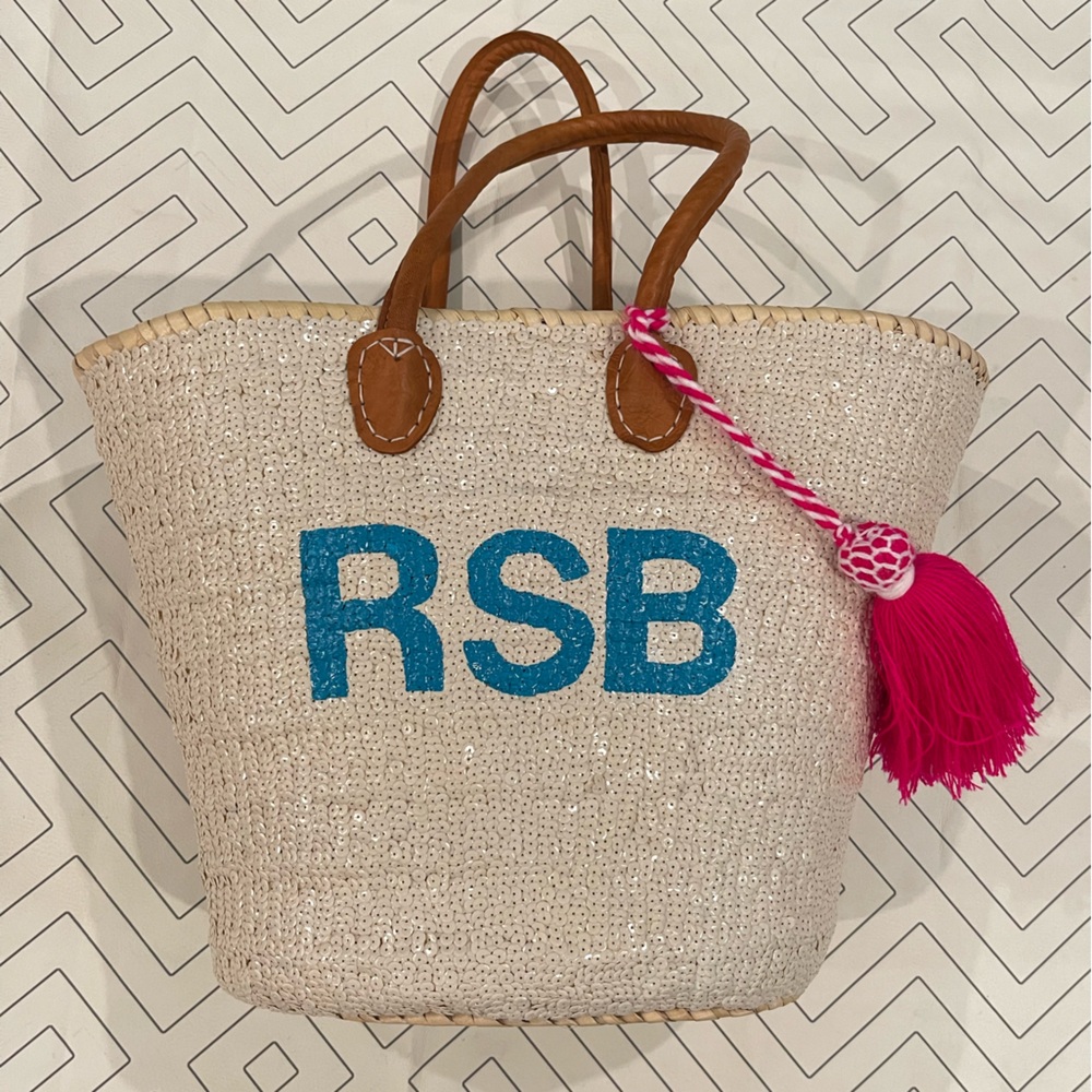 Colores Collective Straw and Sequin Beach Bag - RSB